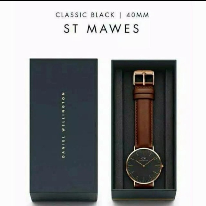 Jam Pria ORI DW ST MAWES JAM TANGAN PRIA + FREE BOX KULIT PREMIUM D42CM - Coklat rose htm Best Selle