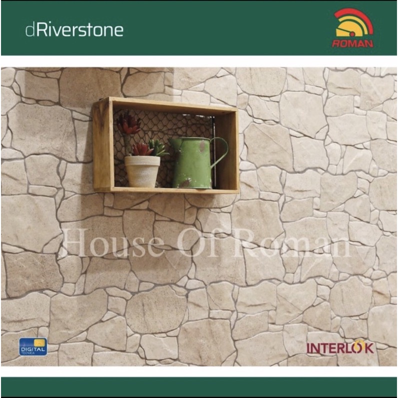 Keramik Dinding Batu alam/Keramik Dinding Roman/dRiverstone 30x60/Dinding/Keramik Dinding/Keramik Dinding Roman Krem