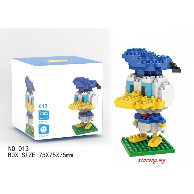 Mainan Balok Bangunsusun Mini Model Lego Seri Disney Mickey Mouse donald duck goofy dog Nano