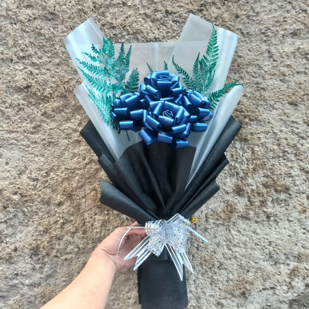 Buket Satin Bloomy / Buket Hadiah Wisuda / Buket Unik / Buket Kekinian