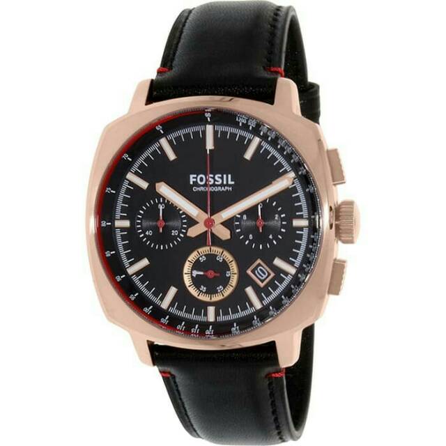 Jam Tangan Fossil CH3008 CH 3008HAYWOOD ROSEGOLD BLACK LEATHER Original
