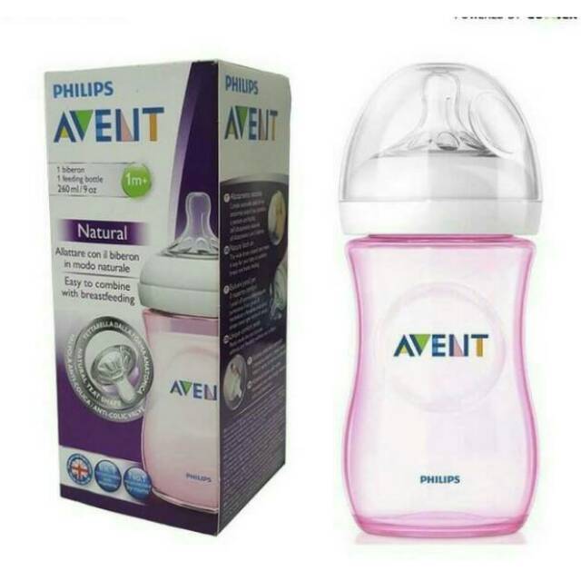 Avent Natural 260ml  Botol Susu Avent wide neck Biru Isi 2 / Botol Susu Avent Natural Blue / Philips Natural PP 90z Nottle Blue