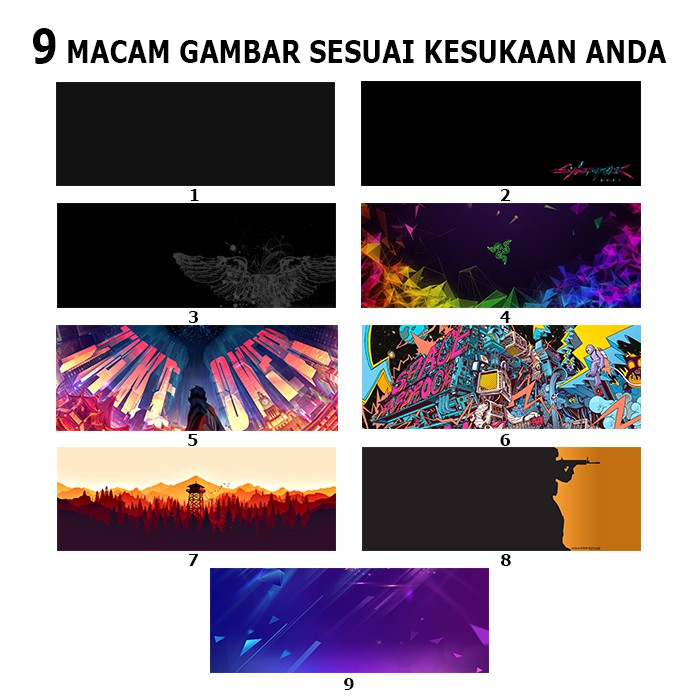 Mouse Pad / Mousepad Gaming Panjang Motif Size 80x30Cm