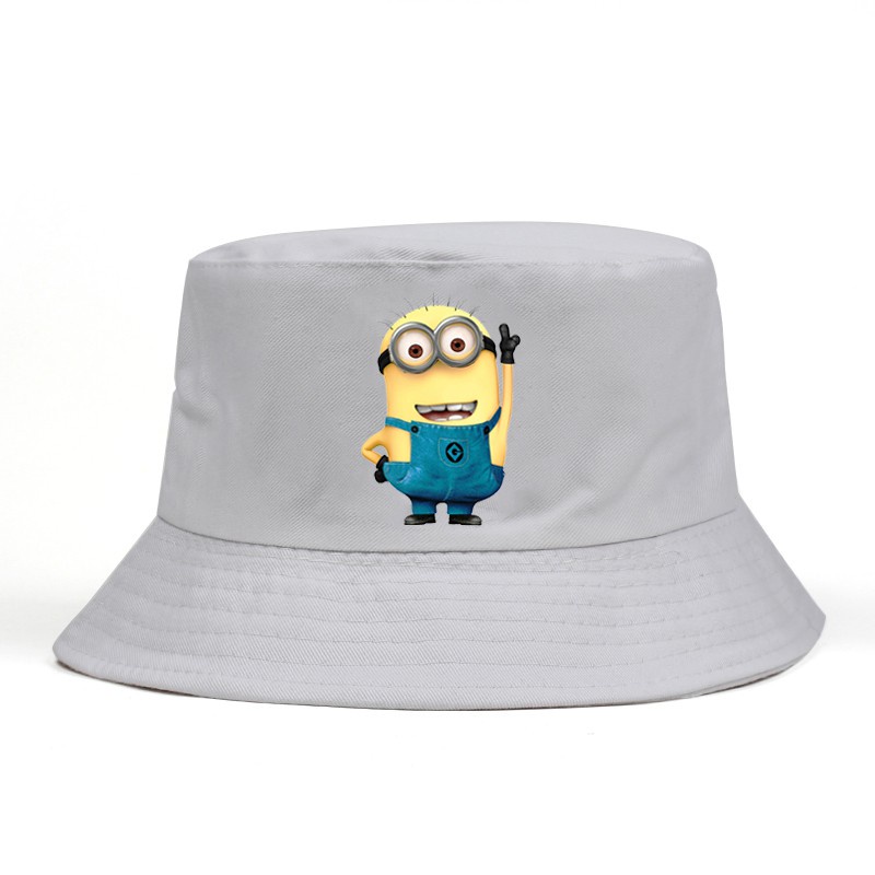 Topi bucket Motif Minions Gaya Kasual hip-hop Untuk Pria Dan Wanita
