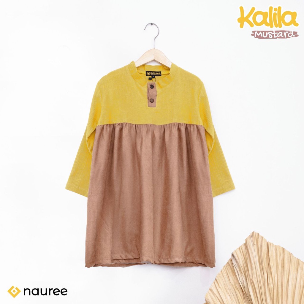 Nauree - Dress Anak Perempuan Kalila Bahan Linen Crinkle dan Baby Coduroy