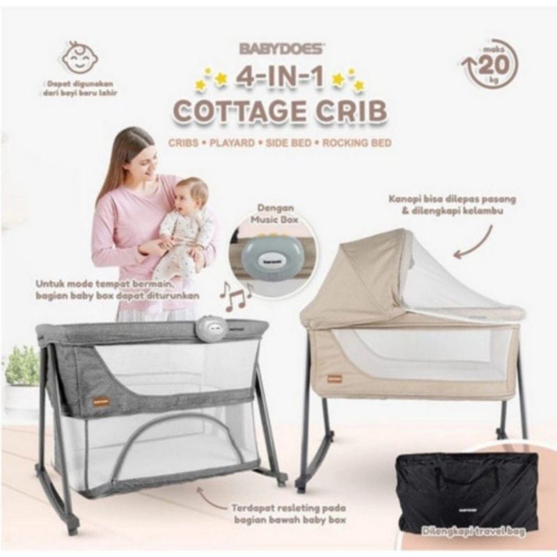 Babydoes Ch 1692 4in1 Cottage Crib / Box Bayi Kasur Bayi / Tempat Tidur Bayi Baru Lahir / Bok Bayi B