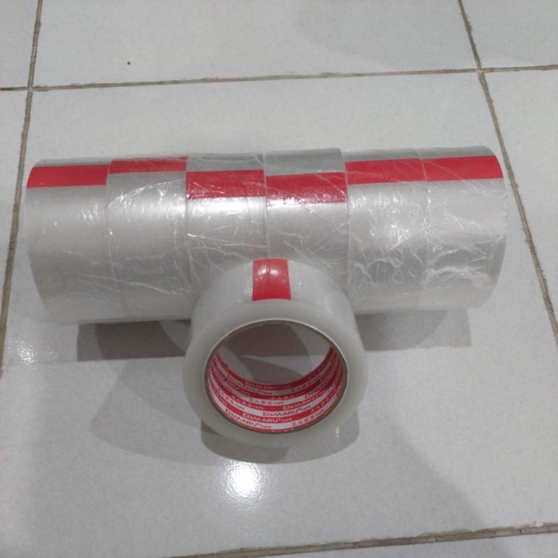 Lakban Bening Enmaru 48x100 Yard Merah