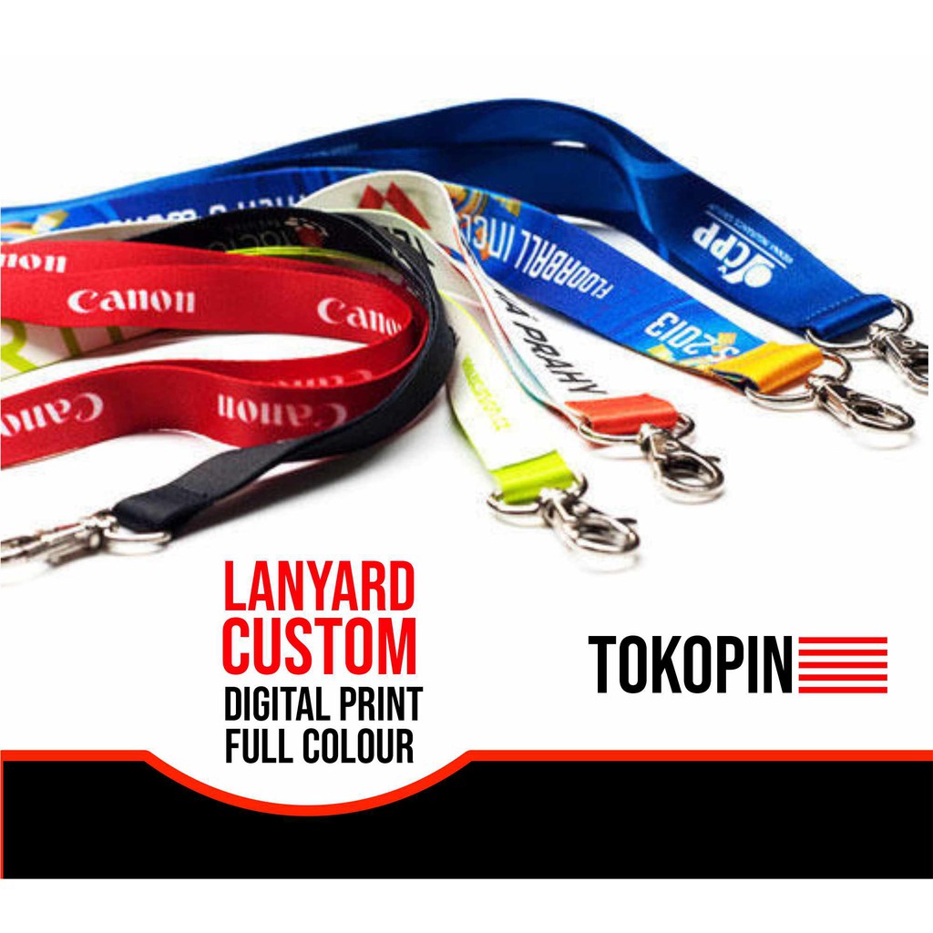 

LANYARD CUSTOM DIGITAL PRINT 2 Sisi Tali ID CARD