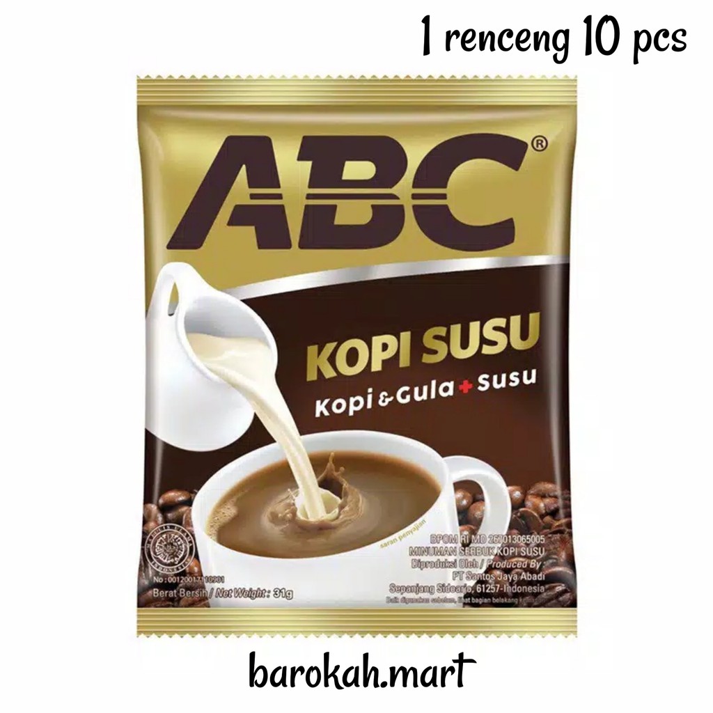 

Kopi ABC Susu 1 Renceng isi 10 pcs x 30 gr