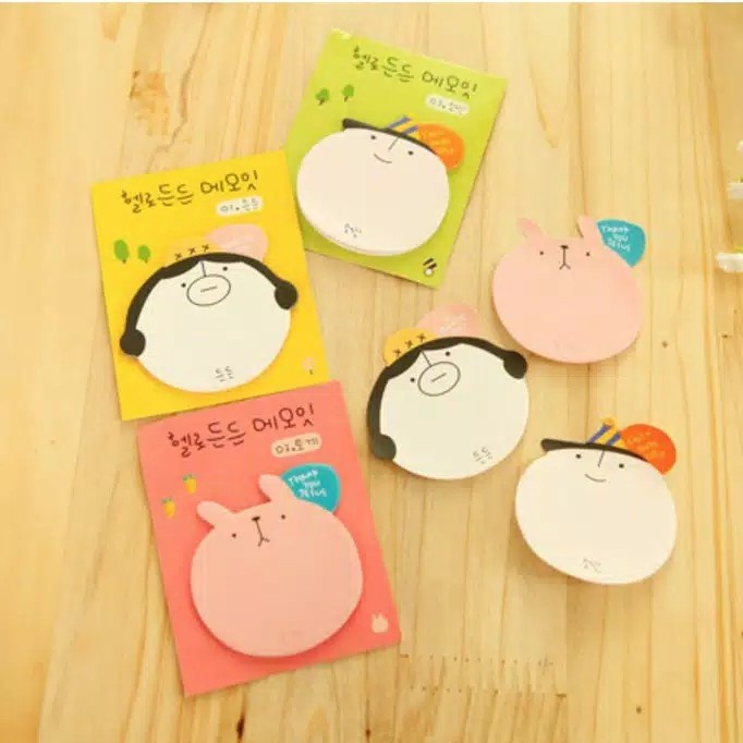 Post It Sticky Notes Memo Kecil Karakter / Stiki Note Murah Motif Muka dan Beruang Pink Unik Lucu L3,403 - KSY051-5