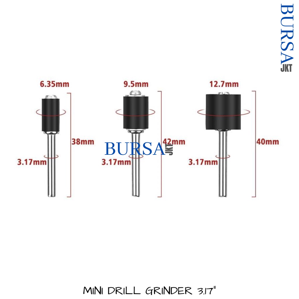 BATANG AS MANDREL 2.35 / 3.17 MM SHAFT GERINDA AMPLAS DRUM SANDING BULAT