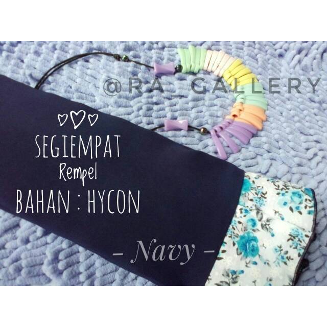 Segiempat Rempel Bunga - Bahan Hycon NAVY