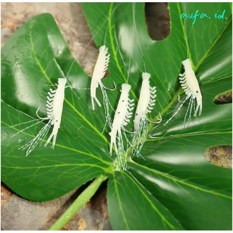 Umpan udang Luminous bahan elastis dengan kail umpan casting