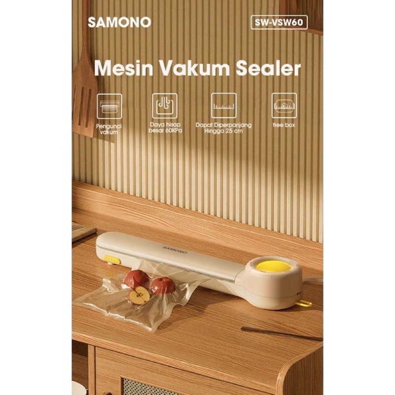 SAMONO VACUM SEALER FOOD SW-VSW60 100% ORI WHITE