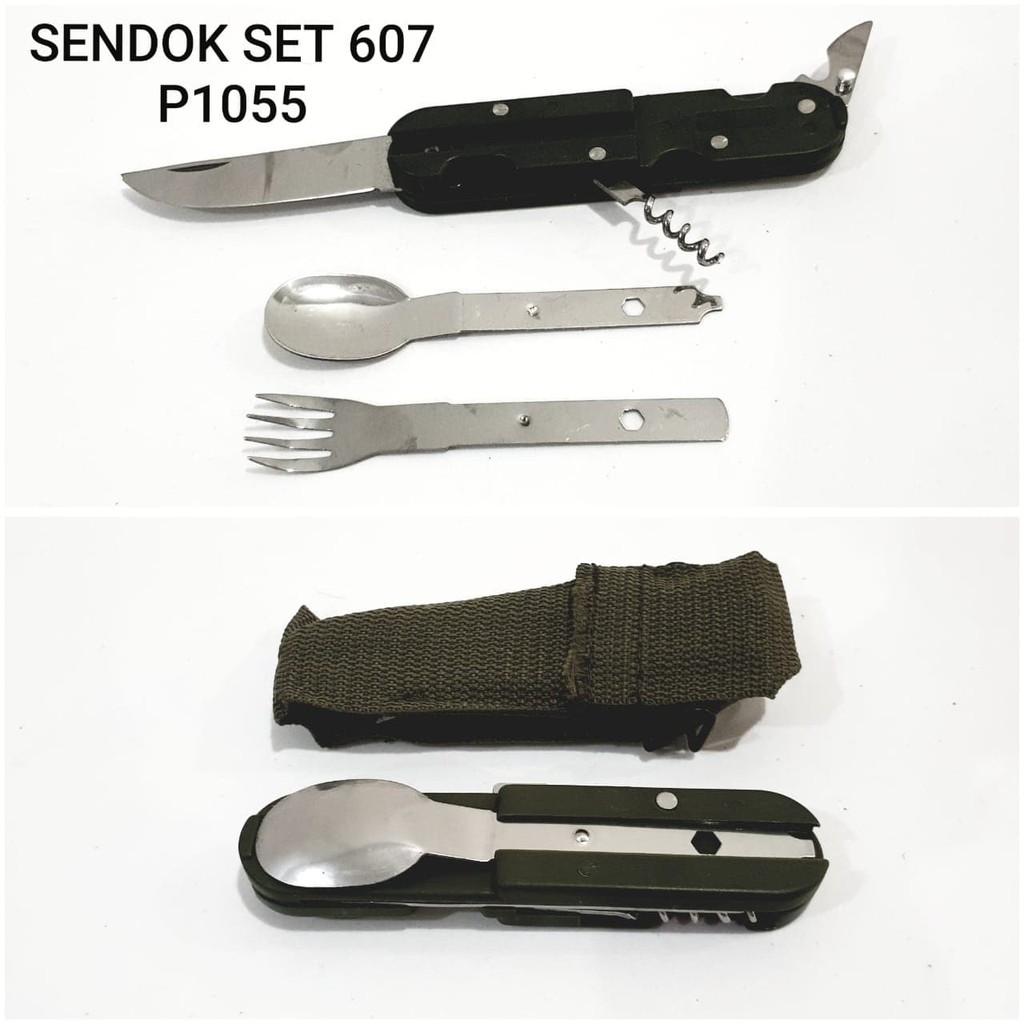 Best Item! SENDOK SET CAMPING KEMPING 607 TACTICAL SERIES 1055 ARMY