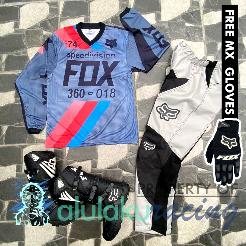 Jersey, Celana, Sarung Tangan &amp; Sepatu SV Fullset MX Trail Motocross - Paket Bundling FOCTSV110201-F41