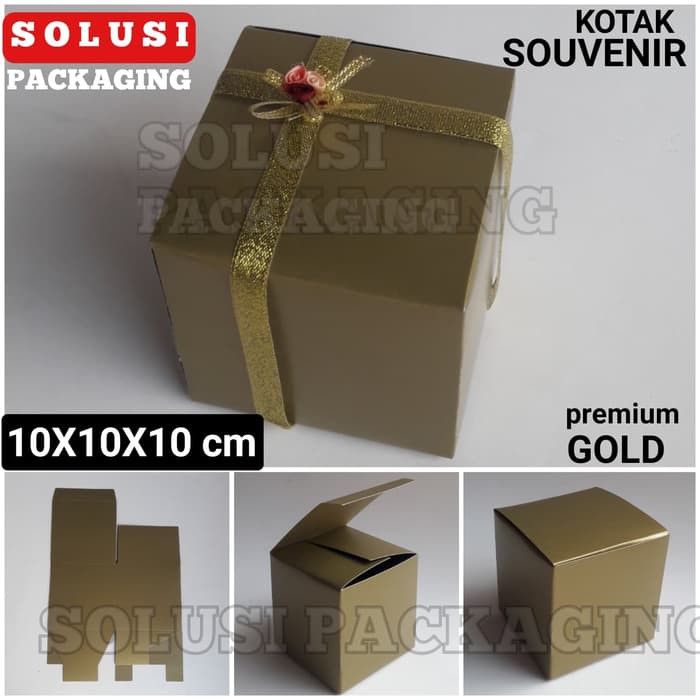 

ISI 20PCS KOTAK SOUVENIR 10X10X10 GOLD/GIFTBOX KOTAK KADO AKSESORIS KARDUS BOX