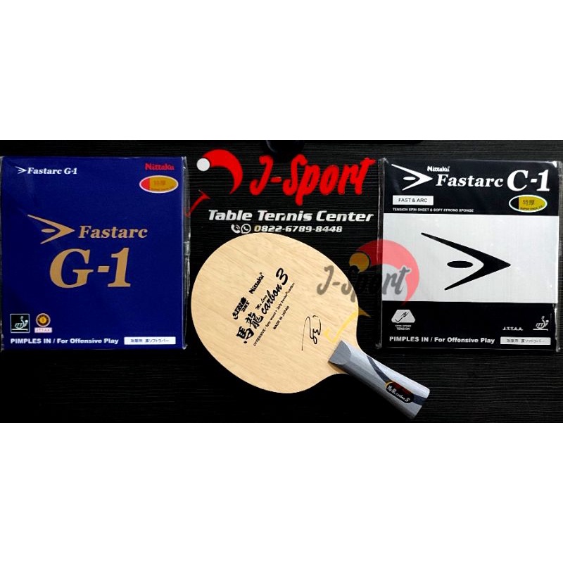 NITTAKU MALONG CARBON 3 + NITTAKU FASTARC G1 + NITTAKU FASTARC C1 BET PINGPONG MURAH BET TENIS MEJA 