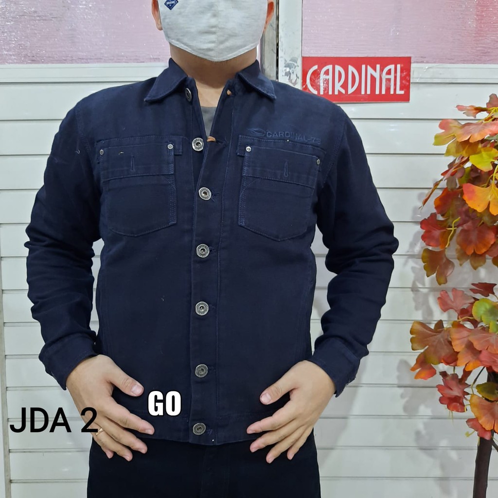 gof JDA CARDINAL JAKET JEANS Cowok Jaket Cowok Denim Bagus Jaket Pria Kancing