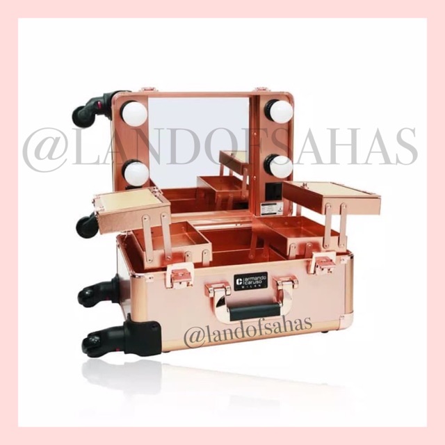 Armando Caruso - beauty case tempat tas make up koper makeup murah original rose gold hitam pink