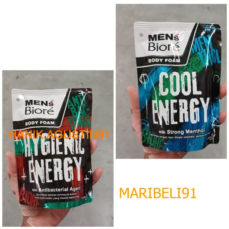 Men's Biore Body Foam Cool Energy Refill 250 ml - Sabun mandi pria / Biore sabun cair 250ml MB91