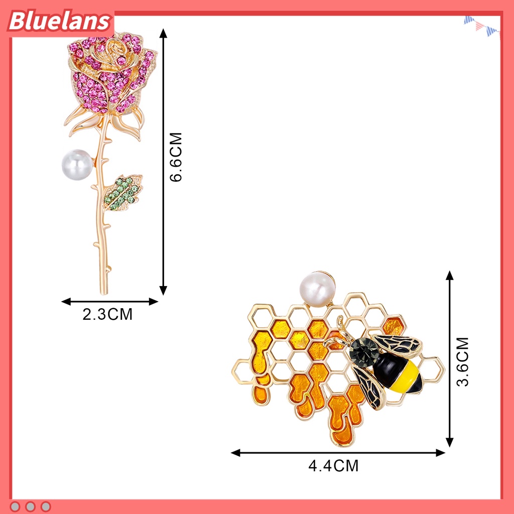 Bros Bentuk Kartun Lebah Aksen Berlian Imitasi Warna-Warni Untuk Aksesoris Pakaian