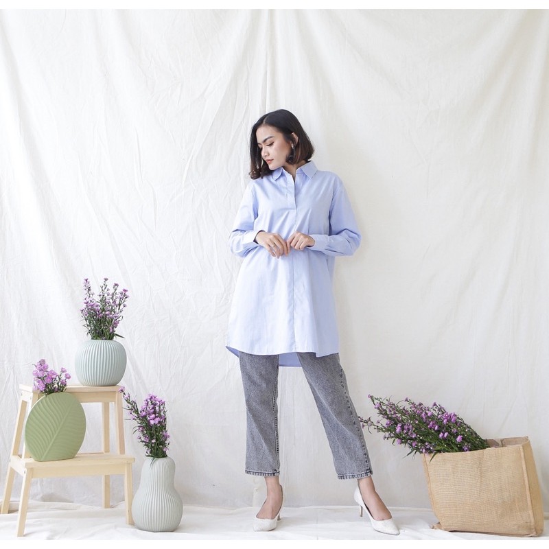 Kemeja Casual Wanita / Cotton shirt dress wanita