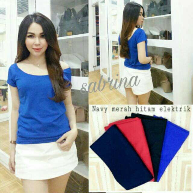 Kaos wanita / kaos lengan pendek / sabrina polos / size allsize