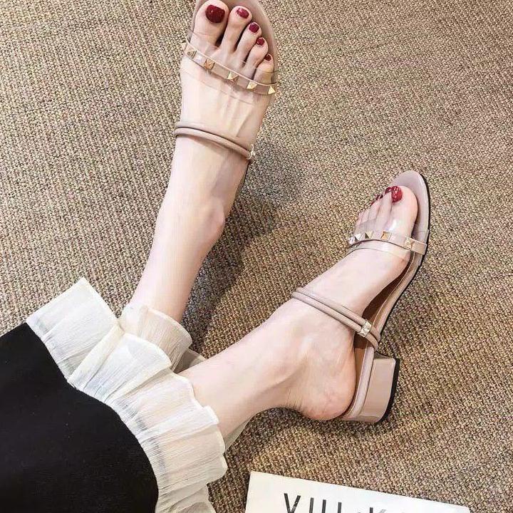 『NEW YEARS』 sandal hels 3cm higs hels hak tahu sandal wanita hak tahu hak chuky hels mika piramid ST