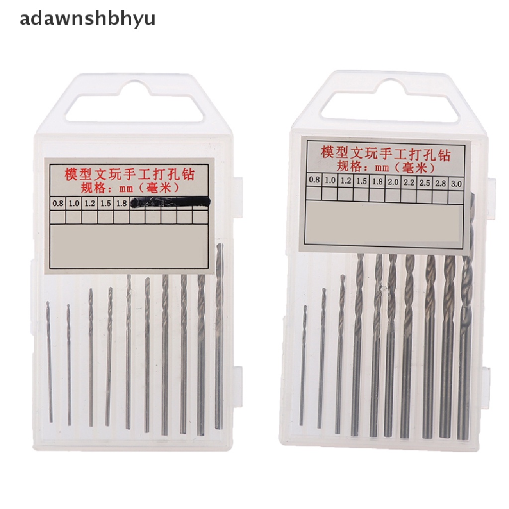 Adawnshbhyu 10Pcs/Box Mini Drill HSS Bit 0.8mm-3.0mm Set Mata Bor Twist PCB Shank Lurus