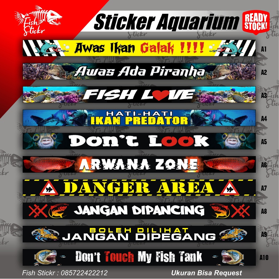 stiker aquarium kaca depan lucu waterfroof bikin aquarium tambah cantik