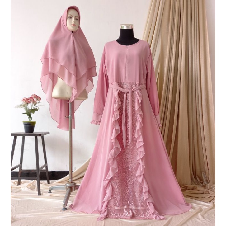 Promo Gamis Murah Gamis Ceruti / Gamis Set Khimar
