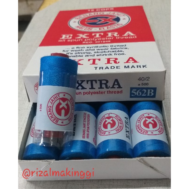 benang jahit extra biru (562B) 500 yards