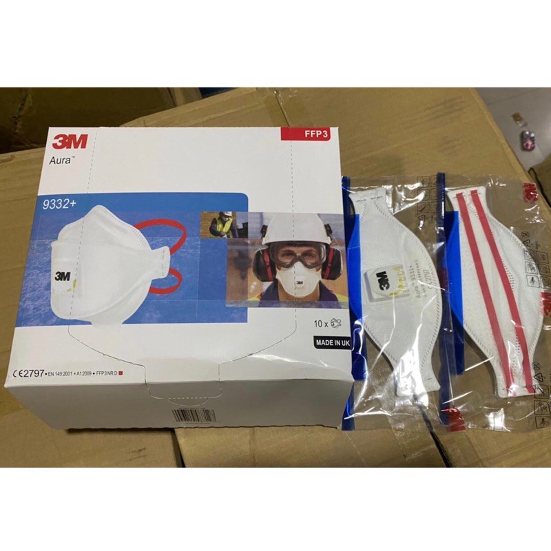 masker 3M 9332+ aura FFP3 1box 10pcs original