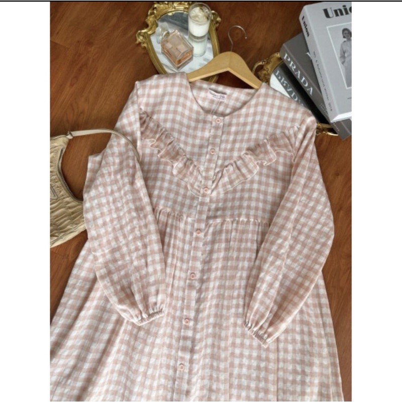 Dress Haidee orlin hayya gingham nude
