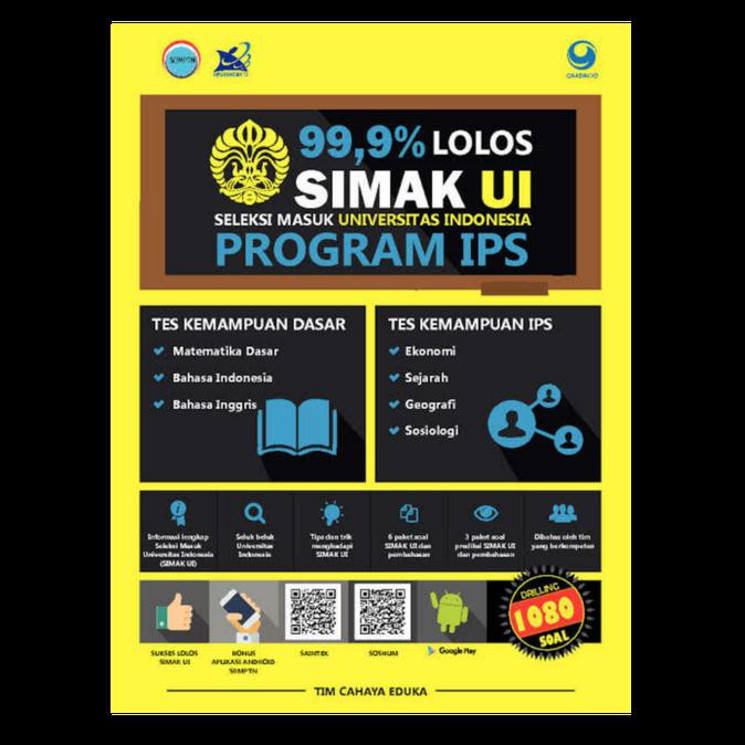 BEST SELLER Buku 99,9% LOLOS SIMAK UI PROGRAM IPS 2018 2019, Grasindo TERJAMIN