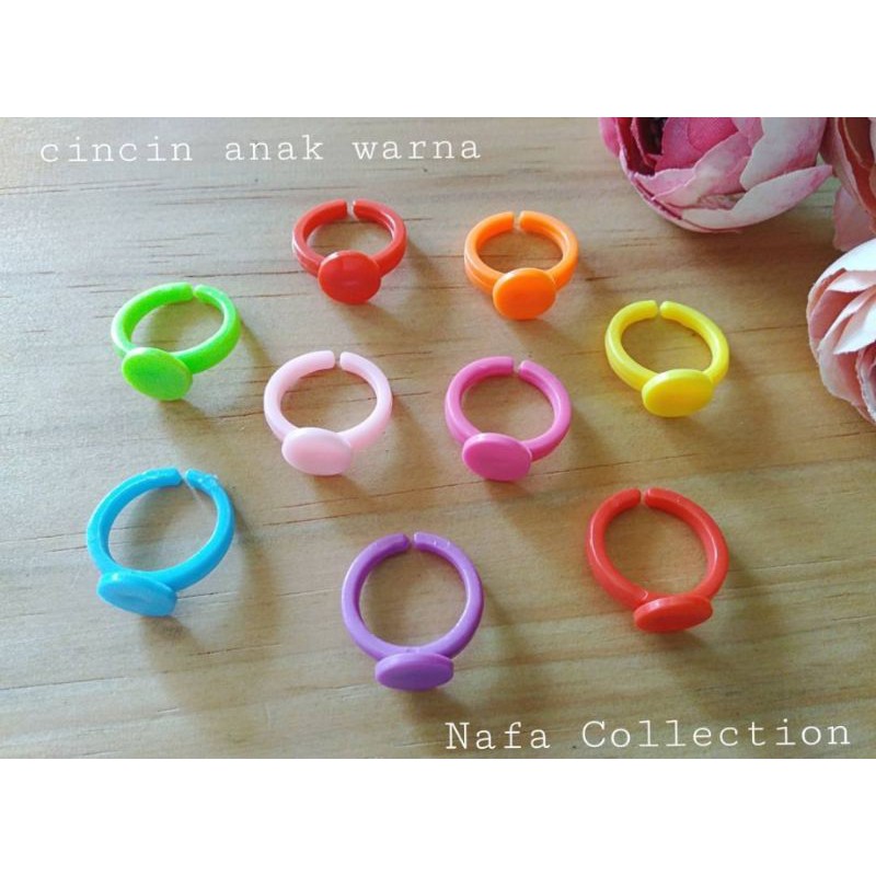 (12pcs) Cincin anak warna warni