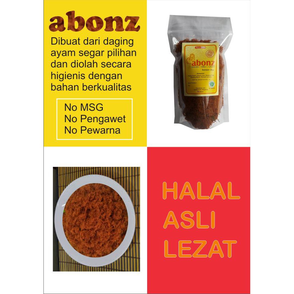 

Abon Ayam Home Made Kemasan Pounch 65gr