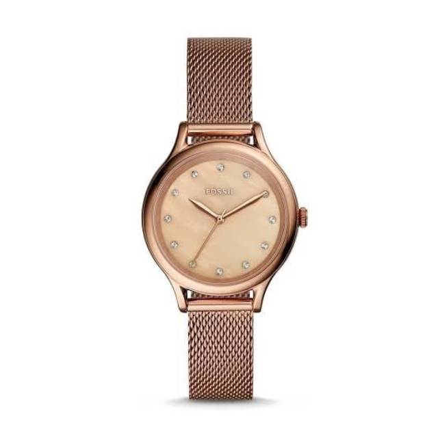 Jam Tangan Fossil Laney Three Hand Rose Gold Tone BQ3392