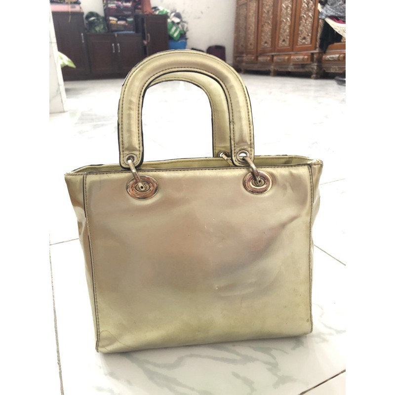 Preloved Tas Warna Gold Glossy