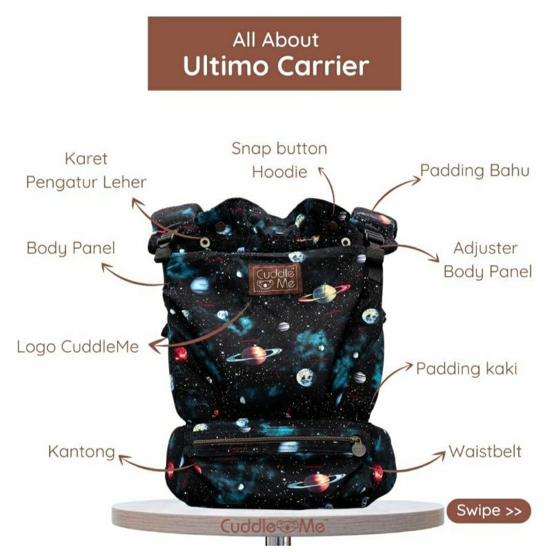 [PROMO Free Gift] [Terlaris Bergaransi] CUDDLEME ULTIMO Hipseat Baby Carrier  Cuddleme  Gendongan Bayi Hip Seat