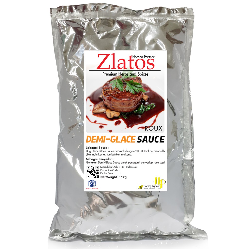

Saus / Saos Bubuk Demiglace Roux (Demiglace Roux Sauce) Zlatos 1kg