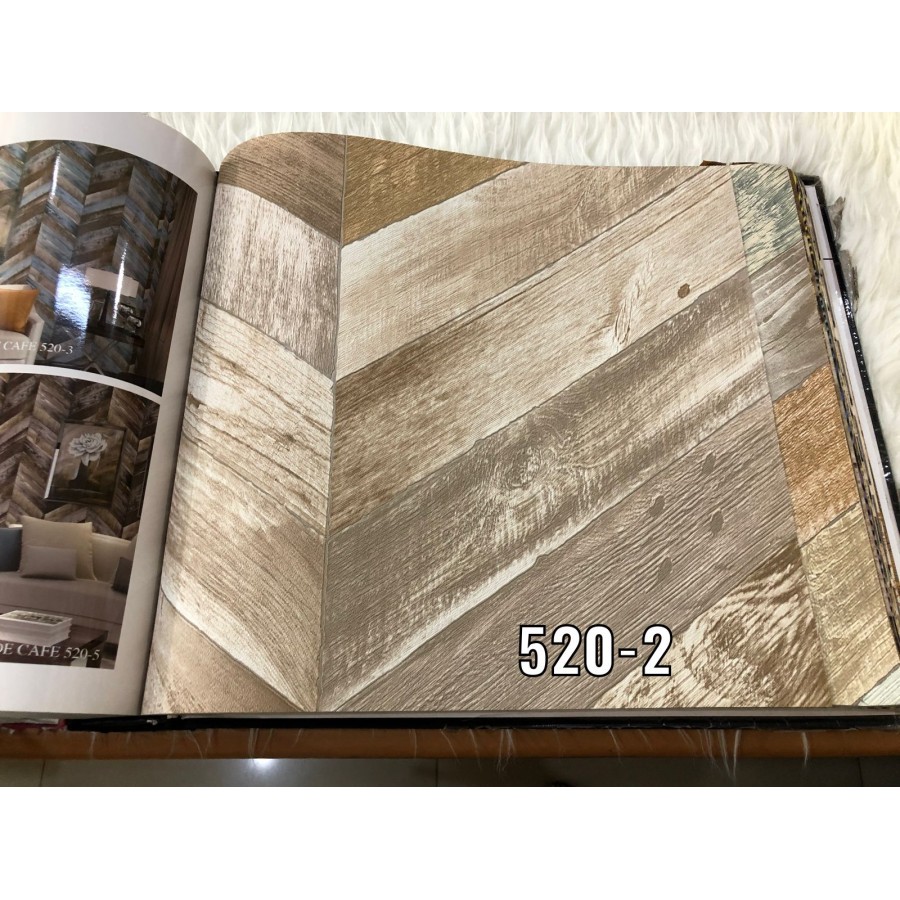 WALLPAPER DINDING MOTIF KAYU NATURAL 3D