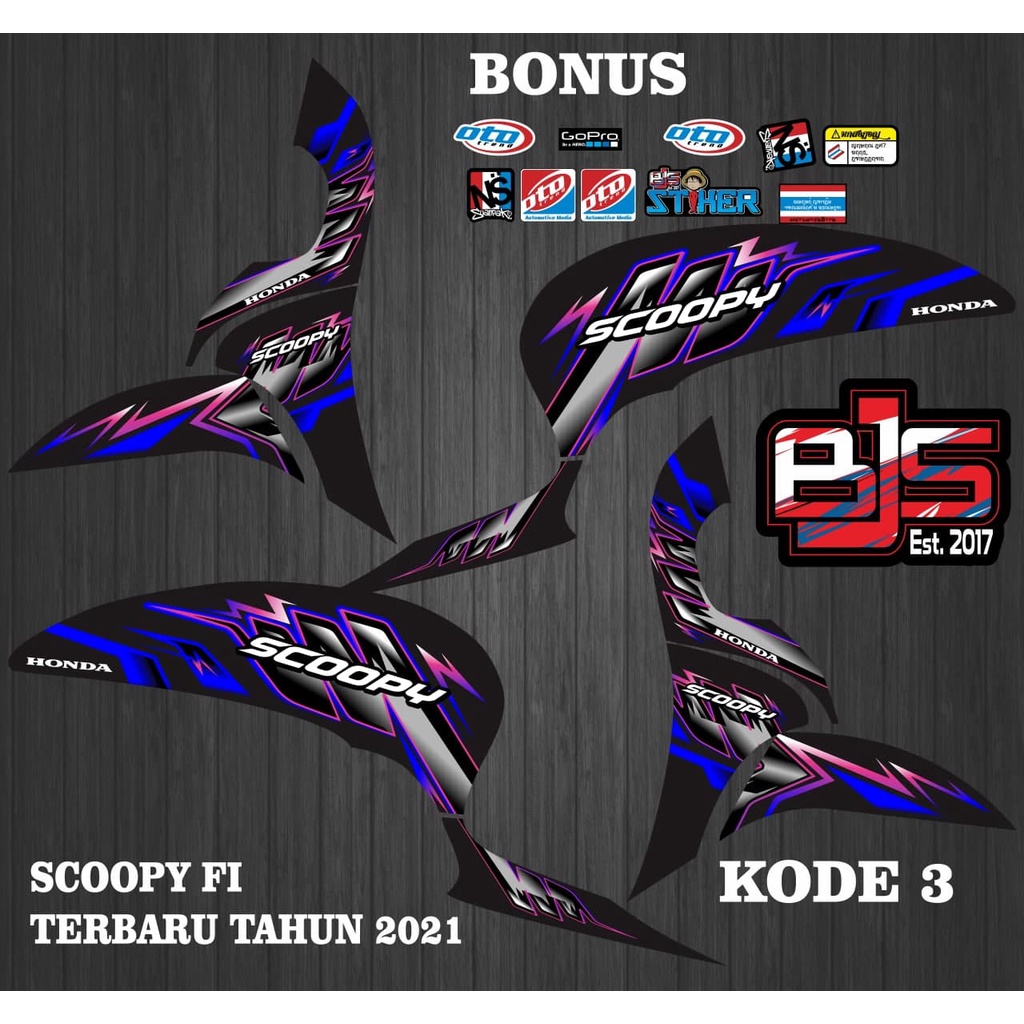 Striping scoopy fi - Stiker Decal scoopy fi 2020-2021 kode 3