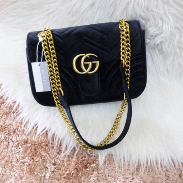 Gucci Marmont GG Chain Velvet 1732-R