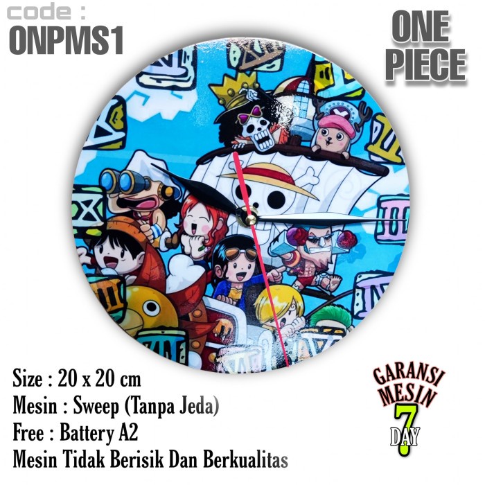 Jam Dinding ANIME ONE PIECE SWEPP MESIN HALUS TIDAK BERISIK ONEPIECE