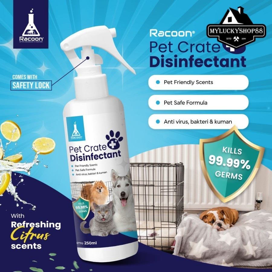 Racoon Pet Crate Disinfectant Pembersih Kandang Kasur Anjing Kucing