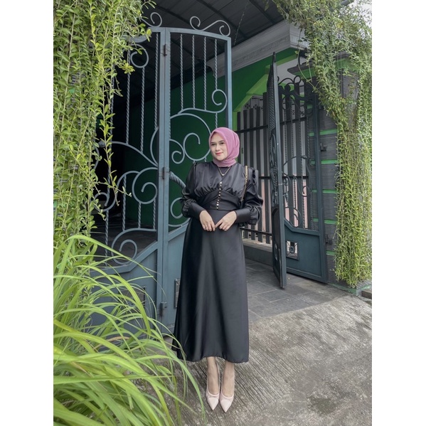 Longdress veranda satin silk // longdress selebgram turki