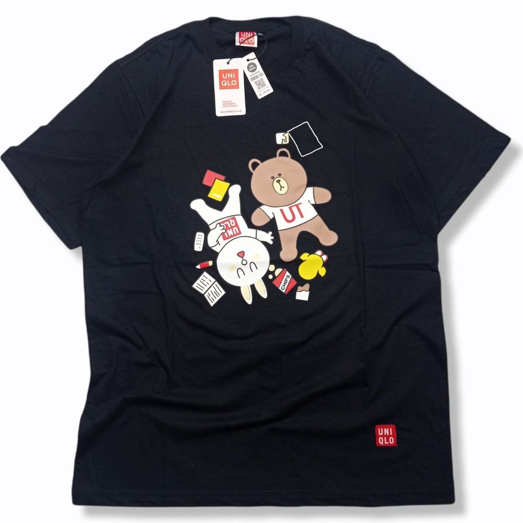 kaos uniqlo lengan pendek pakaian pria wanita dewasa