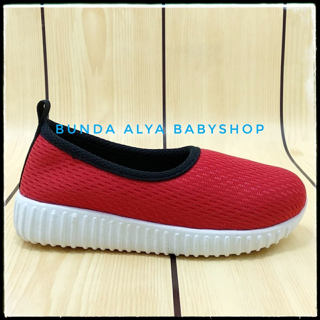 Sepatu Anak Perempuan 1 - 8 Tahun MERAH Lentur Sepatu Anak Cewek Cowok Sporty Size 22 - 35 Elastis